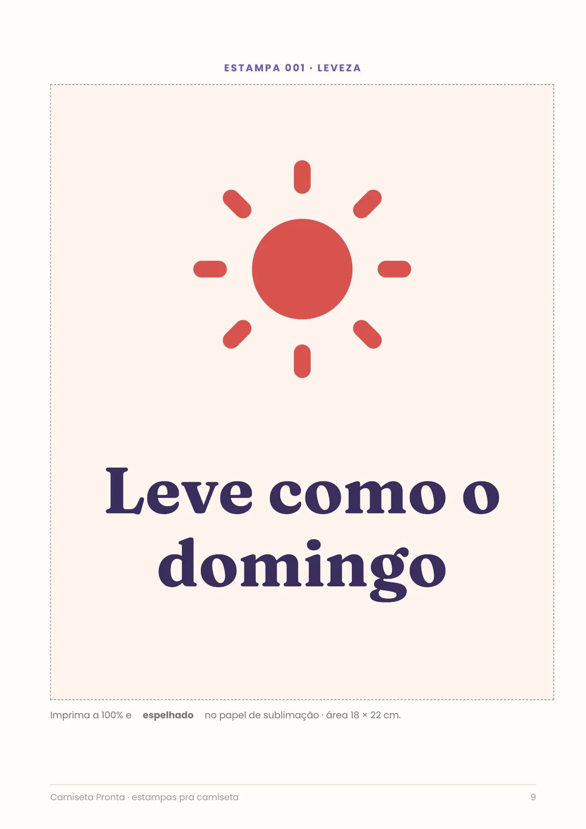 Página real do PDF Camiseta Pronta: estampa de frase