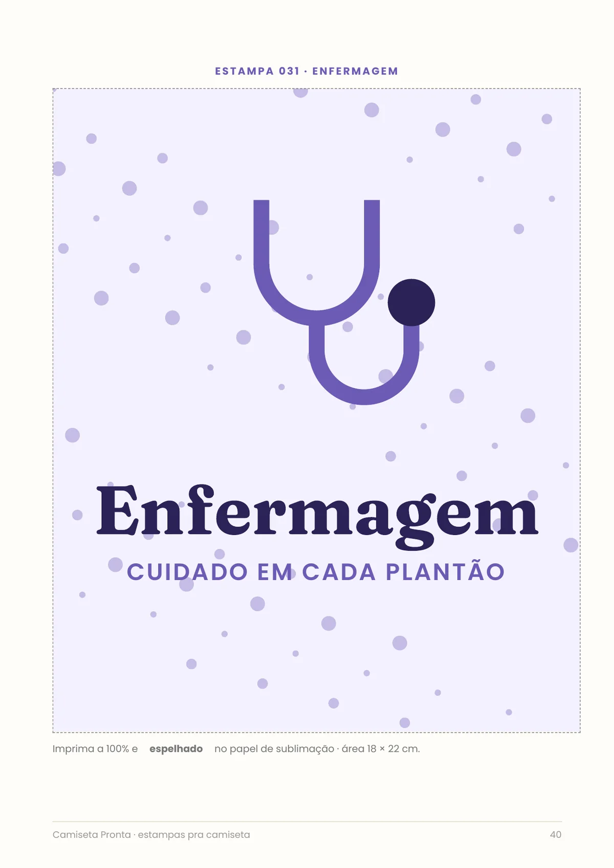 Página real do PDF Camiseta Pronta: estampa de profissão